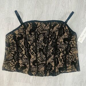 NWT Women’s 2X Black Bustier Corset Top Stretchy Sexy Whimsigoth Fairy Grunge